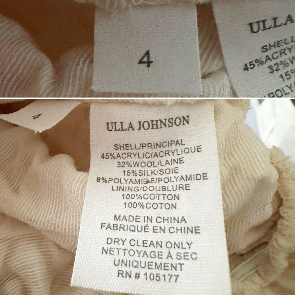 Ulla Johnson Babette Cloqué Bow Top Puff Sleeve Peplum Size 4 NWOT - Picture 10 of 16